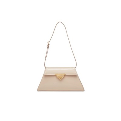 PRADA FOLD-OVER TOP LEATHER SHOULDER BAG IN CREAM 1BD343 (28.5*14*7cm) 